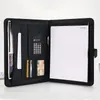 A4 Fichier Organisateur Portefeuille Dossier Document Sacs En Cuir PU Bloc-Notes Multi-fonction Porte-Carte Stylo Fichier Clip Calculatrice Mémo 370 V2