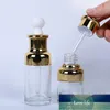 Bottiglia di emulsione per trucco con contagocce in vetro da 20 ml 30 ml Bottiglia vuota di profumo cosmetico vuoto Dispenser di olio essenziale Bottiglia riutilizzabile 10 pz / lotto1 Design esperto di prezzi di fabbrica