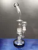 Glass Bong Water Reting Pipe Black Color Pipe With Birdcage Percolator Två funktioner Oil Rig 14.4mm Joint Sestshop