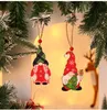 Jul trä ansiktslös docka ornament skog gammal man rudolph skrivbord prydnad xmas tecknad karaktär dekoration hänge