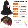 14quot 18quot 24 pouces Papillon Locs Crochet Cheveux En Détresse Faux Locs Bouclés Crochet Tresses Cheveux Désordre Doux Locs Noir Braidin4547049