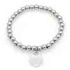 Nouveau bracelet en perles de cuivre pour femmes en acier inoxydable S'IL VOUS PLAÎT RETOURNER AU coeur charmes T lettre Pulsera Bracelet 1pcs livraison directe