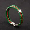 Bracelets de charme Moda Rússia Espanha France Brasil Bandeira da equipe de couro Men Men Alta qualidade Fãs de futebol Couples Gift JewelryCharm Inte2