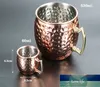 Mini tasses à shot moscou mules en acier inoxydable de 2 onces gratuites, plaquées cuivre, lot de 4