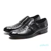 Chaussures habillées en gros 2021 hommes motif crocodile noir bout pointu double sangle de moine travail formel marron Oxford