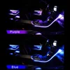 12V LED RGB Bil Inredning Footwell Atmosfär Lampor Strip Ambient Light Multicolor under Lighting Kit app musik aktiv funktion