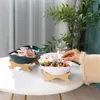 Gerechten Borden Woonkamer Thuis Plastic Fruitschaal Snack Creatieve Ring Schotel Sieraden Lade Party Bruidstaart Desserts Decorative293e