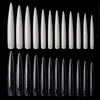 120pcs Extra Long Stiletto Nail Tips 10 Sizes Natural Clear Acrylic False Nails for Salons Teaching Practice and DIY Makeup