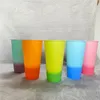 24oz color changing cup Plastic Drinking Tumblers with lid and straw Candy colors Reusable cold drinks cup magic Coffee beer mugs 94 S2