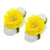 2pcs/pair Fashion Newborn First Walkers Toddler Chiffon Artifical Flower Barefoot Sandal Elastic Glitter Head Band Baby Kids Photo Props Gifts