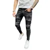 Jeans da uomo Pantaloni da uomo multitasche a vita alta in denim Pantaloni skinny Streetwear Fashion Patchwork