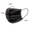 USA en stock Masques faciaux jetables noirs 3 couches Masque extérieur sanitaire avec bouche Earloop PM empêcher DHL 24H Expédition gratuite 496