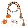 Objets décoratifs Figurines 2PCS Halloween DIY Guirlande de perles en bois avec glands Perles de ferme Rustique Décor de campagne Tenture murale Ornamen