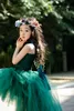 Forest Stylish Kids Knitted Tutu Dress Green Princess Mermaid + Deer Headband 3pcs Clothing Set Pography Show 210529