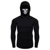 Men met lange mouwen s Hoodies met skeletprintmasker Zwart grijze elasticiteit jas Moto Biker Style Cool Sweatshirts Men Hoodies LJ200826