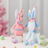 Pâques lapin oreilles printemps Gnomes Noël suédois Tomte poupée en peluche à la main longues jambes vacances décoration de la maison enfants cadeau RRF11607