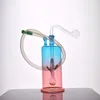 Wholesale New mini glass oil burner bong mix colorful pyrex thick glass oil rig water bong with s oil bowl and hose