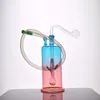 Vente en gros Nouveau mini brûleur à mazout en verre bong mix coloré pyrex verre épais plate-forme pétrolière bong d'eau avec bol et tuyau d'huile s