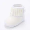 0-18M Leuke Baby Winter Schoenen Pasgeboren Winter Fringe Laarzen Meisje Pasgeboren Effen Kleur Tassel Zachte Bodem Nieuwe Katoenen Warme Laarzen G1023