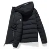 メンズダウンパーカーメンズウィンターファッションソリッドフード付きコットンコートジャケットカジュアル暖かい服メンズオーバーコートストリートウェアのカッファジャケット