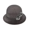 Stingy Brim Hats 2021 Winter Autumn Imitation Woolen Women Ladies Fedoras Top Jazz European American Round Bowler Feminino Gorras