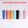18 Colors 16oz Double Layer Plastic Tumbler Skinny Tumblers Cold Drink Cups Handy Cup Home Supplies Christmas Gifts