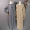 Colorfaith nouveau 2020 femmes automne hiver robes Vintage Style coréen tricot élégant surdimensionné Pure dame longue robe DR1124 G1214