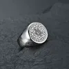A Chave de Salomão Anéis de Aço Inoxidável Selar os Sete Arcanjos Anel Amuleto Masculino Joia de aço M4 211217224c