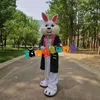 Costumes de mascotte514 Mr White Rabbit Costume Adult Cartoon Easter Holiday Mascot Célébrer les tenues de caractère du corps