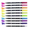 Tombow ABT Dual Brush Pen Art Markörer Kalligrafi Ritning Pen Set Bright 10-Pack MeLendable Borste Fine Tips Akvarell Lettering 210226