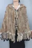 Futerko damskie Faux SF0144 Natural Brown Color Stock Fast Real Coats Poncho