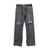 Justin Fog Biebers Same Pants Feel of God Staffel 6 Streamer Zipper Used Dark Grey Jeans Men