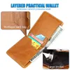 Plånbok Mäns Äkta Läder Ultra Tunn Business Wallet Male Mini Small RFID Blocking Money Clip