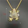 Naszyjniki wiszące mody biżuteria urok lodowy bling mężczyźni Hip Hop Frog Naszyjnik Rock Punk Animal Kształt Mężczyzna Hiphop Prezenty