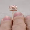 Bröllopsringar Marcatsa Märke Champagne Crystal Cubic Zirconia Ring Rose Gold Color Tone Fashion Engagement Smycken för kvinnor234C