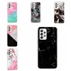 Étuis de téléphone en marbre de mode pour iPhone 15 Plus 14 13 Pro Max Samsung S22 Plus Ultra A13 A33 A53 5G Fleur Soft IMD TPU Rock Stone Pattern Couverture arrière mobile