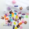 Nail Art Decorations 3D Charms Kawaii Set Gullig Bear Candy Resin Acrylic Tips Glitter Rhinestones Dekoration i lådan