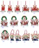 Resin Personalized Deer Family of 2 3 4 5 6 7 And 8 Christmas Tree Ornament 2021 Cute Santa Deers Winter Gift Year Durable Familys Xmas Decorations Set Free DHL HH21-612