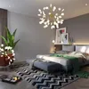 Luz pingente de vagalume led moderna elegante lâmpada de lustre de galho de árvore para cozinha sala de estar crianças quarto loft