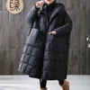 Kadınlar Gevşek Uzun Coat 90% Ördek Aşağı Ceket Kış Kadın Artı Boyutu Palto Kış Ceket Kadınlar Dikiş Kapşonlu Parka 211120
