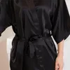 Vêtements de nuit pour femmes Robes femmes demi manches solide court peignoir grande taille 2XL mince respirant élégant femmes Style coréen ample doux