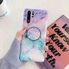 Gradient Marble Phone Fodral för Samsung S21 Plus S20 S10E S10 S9 S8 Plus Not 10 9 8 Flexibelt Folded Holder Soft Cover