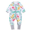 New springautumn neonate rose stampa vestiti di cotone manica lunga cerniera pagliaccetto tuta abiti floreale b b fille full size 108 Y2