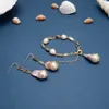 GuaiGuai Jewelry Natürliche kultivierte rosa Keshi-Perlen, gemischte Farben, CZ-Pflasterkette, baumelnde Haken-Ohrringe, Armband-Sets, klassisch für Damen 6645707
