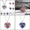 Pendant Necklaces & Pendants Jewelry Diamond Peach Heart Necklace Mothers Day Year Gift Family Rhinestone Womens Gwb12348 Drop Delivery 2021