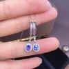 Mdina صغيرة ورائعة، أقراط تنزانيت الطبيعية، رخيصة، محلات الأحجار الكريمة الطبيعية 925Earrings ق