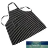 Durable Adjustable Adult Black Stripe Bib Apron With 2 Pockets Chef Waiter Kitchen Cook Household Cleaning Supplies Accessories