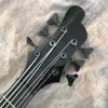 Custom Grand Neck Through Body Black Tuners 6 Strängar 9V Batteri Electric Bass Guitar I lager Fri frakt