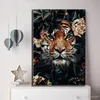 Animal Art Posters Tiger Lions Jungle Wall Art Canvas Painting Prints Home Wall Pictures for Living Room Home Cuadros Decoration1205706