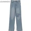 Jeans da uomo strappati estate per bambini larghi e sottili 2021 stile coreano design di nicchia personalità moda pantaloni lunghi a gamba larga tendenza